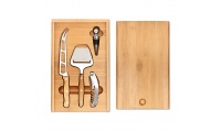 Conjunto em Bambu para vinho e queijo WINE&CHEESE