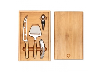 Conjunto em Bambu para vinho e queijo WINE&CHEESE