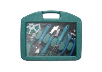 Conjunto de jardinagem com 5 utenslios em caixa