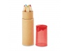 Tubo de carto com 6 lpis e cor