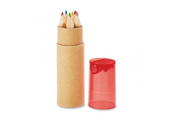 Tubo de carto com 6 lpis e cor