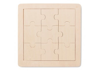 Puzzle 9 peas de madeira