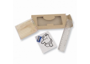 Set 10 Lpis cor + livro de colorir + Acessrios
