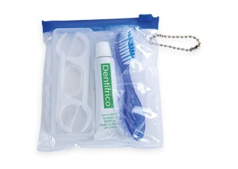 Set Dental: Bolsa + Escova de Dentes + Dentifrico