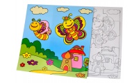 Puzzle em carto + lpis de cera para colorir
