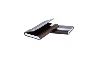 Porta-cartes horizontal com placa metal espelhada 