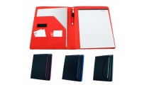 Portflio A4 + bloco de notas + suporte para caneta e elstico