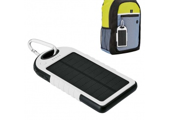 Powerbank 5000mAh USB Solar + Bolsa + Mosqueto