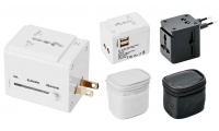 Adaptador de viagem com 2 entradas usb e bolsa