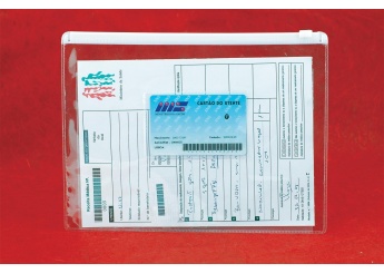 Pasta-porta documentos A5 com fecho zip