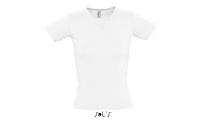 T-SHIRT COM GOLA EM V BRANCA PARA SENHORA LADY V