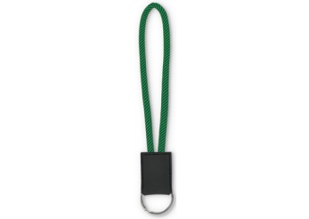 Lanyard redondo curto com emblema de PVC