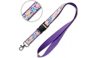 Lanyard de polister com sobreposio de cetim sublimada e fivela destacvel