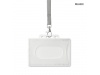 Lanyard redondo curto com emblema de PVC