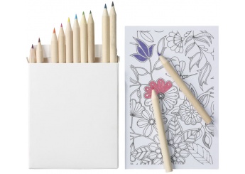 Conjunto de 22 lpis e cartes para colorir