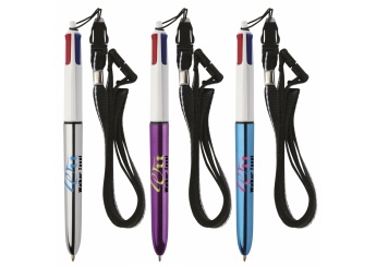 Esferogrfica BIC 4 Colours Shine + Lanyard