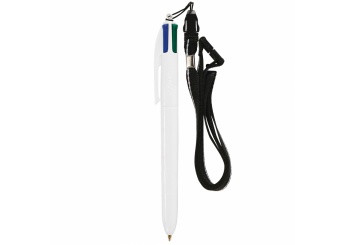 Esferogrfica BIC 4 Colours britePix + lanyard