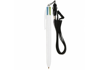 Esferogrfica BIC 4 Colours Fashion britePix + lanyard