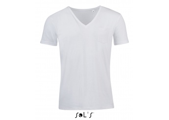 T-SHIRT DECOTE EM V BRANCA PARA HOMEM MAD MEN