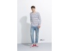 T-SHIRT DE MANGA COMPRIDA S RISCAS PARA HOMEM BRANCA MARINE MEN