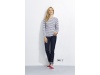 T-SHIRT DE MANGA COMPRIDA S RISCAS PARA SENHORA BRANCA MARINE WOMEN