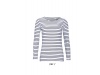 T-SHIRT DE MANGA COMPRIDA S RISCAS PARA SENHORA BRANCA MARINE WOMEN