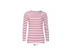 T-SHIRT DE MANGA COMPRIDA S RISCAS PARA SENHORA BRANCA MARINE WOMEN
