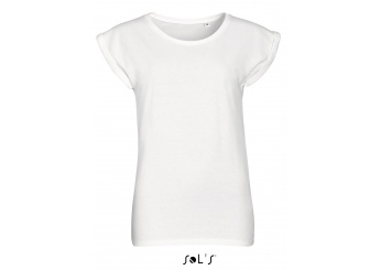T-SHIRT DE GOLA REDONDA BRANCA PARA SENHORA MELBA