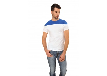 T-shirt unisexo bicolor manga curta