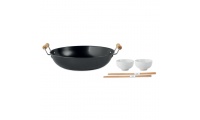 Wok com 2 taas + 2 pares de pauzinhos