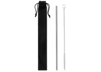 Conjunto 2 palhinhas reutilizveis + escova de limpeza COLD STRAW
