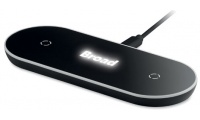 Carregador duplo wireless com logtipo iluminado