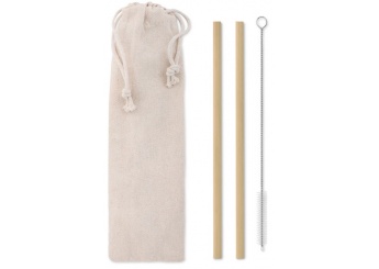 Conjunto de 2 palhinhas bambu reutilizveis NATURAL STRAW