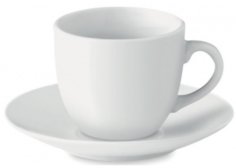 Conjunto de prato e chvena de cermica para caf ESPRESSO  