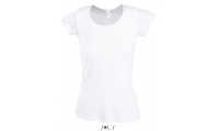 T-SHIRT COM GOLA REDONDA PARA SENHORA BRANCA MOODY
