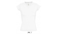 T-SHIRT COM GOLA EM V PARA SENHORA BRANCA MOON