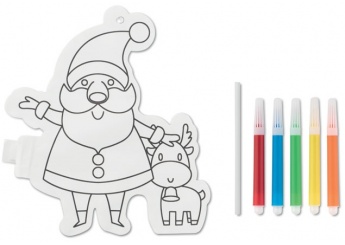 Balo para pintar com Pai Natal + 5 marcadores SANTABALL