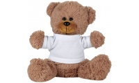 Urso de peluche grande sentado com t-shirt