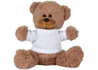 Urso de peluche grande sentado com t-shirt