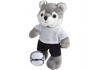 Lobo de peluche com t-shirt