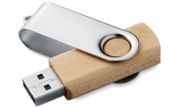 Pendrive USB giratria com corpo de madeira (1, 2, 4, 8, 16, 32GB)