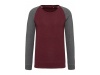 Sweatshirt BIO bicolor de homem com decote redondo e mangas raglan