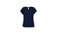 Blusa de senhora em crepe de manga curta