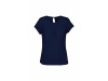 Blusa de senhora em crepe de manga curta