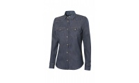 Camisa denim stretch manga comprida mulher
