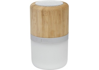 Coluna Bluetooth em bambu com luz Aurea