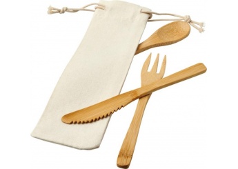 Conjunto de talheres de bambu Celuk