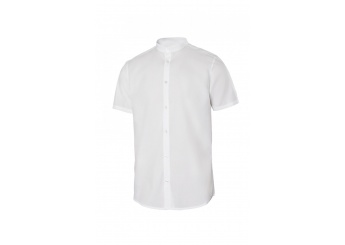 Camisa gola tira stretch manga curta homem