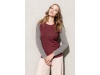 Sweatshirt BIO bicolor de senhora com decote redondo e mangas raglan