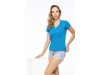 T-shirt de senhora com decote em V de manga curta Cores
